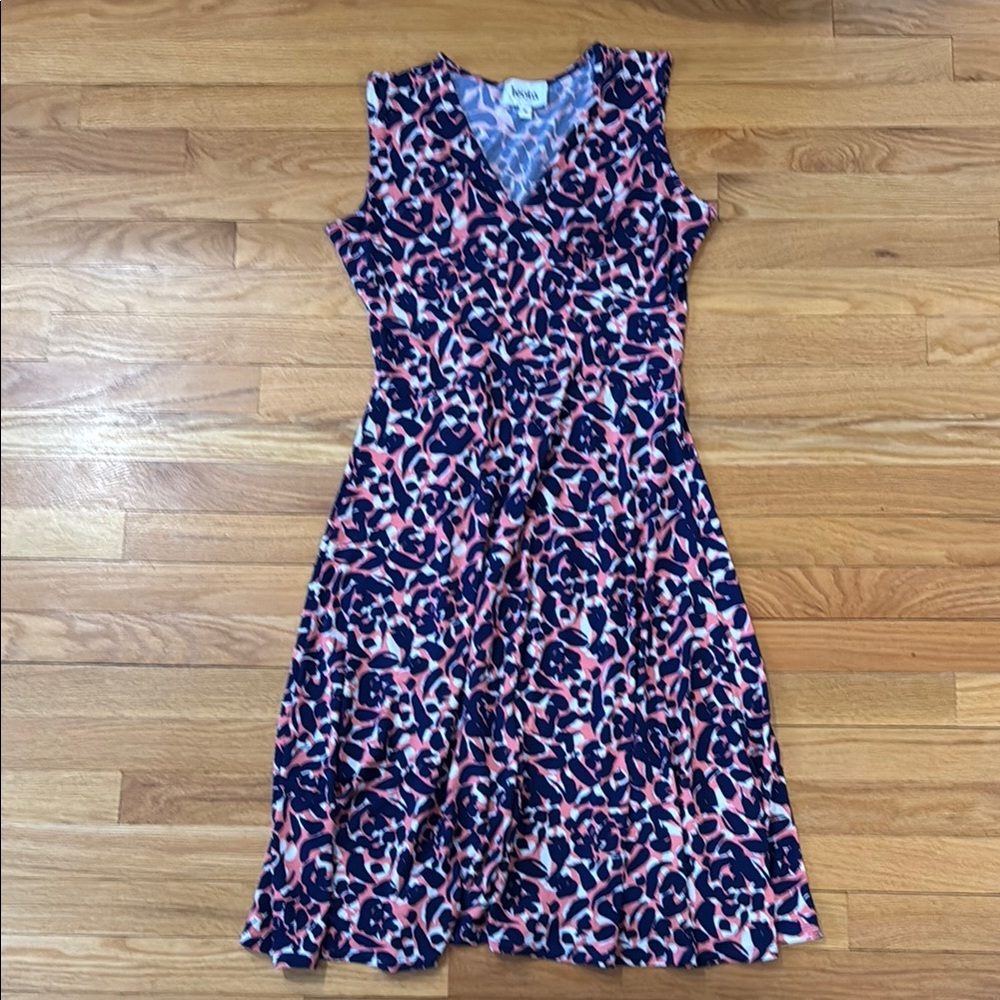 Leota Pink and Blue Midi Dress